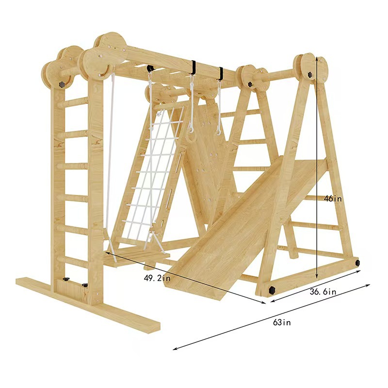 Children's Sports Equipment Sensory Training Indoor Climbing Frame Solid Wood Home Slide Combination Climbing Ladder Amusement Facilities