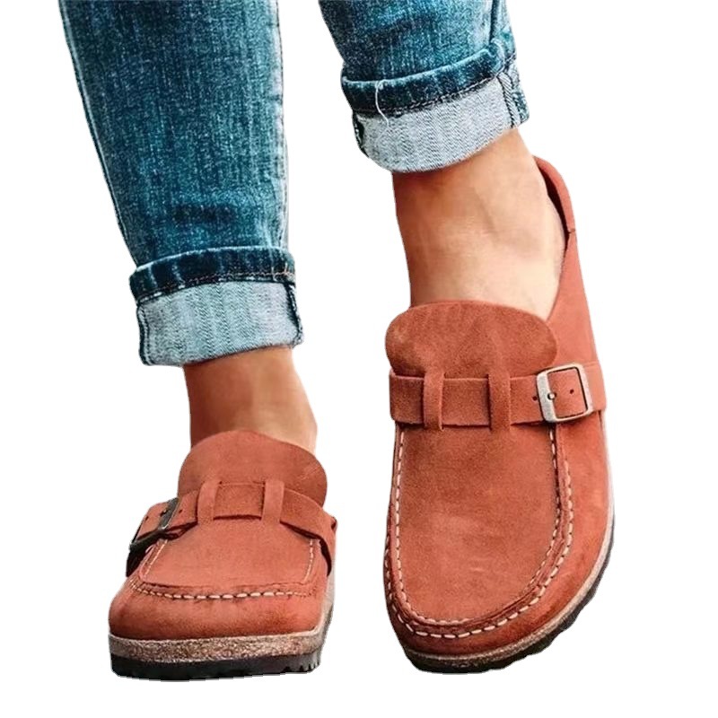 European and American Cross-border women's Baotou Half-tow Foreign Trade Large Size Casual women's Outer Wear Single-layer shoes women's shoes
