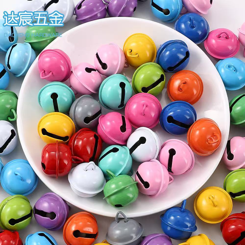 18мм—22мм цветные раскрашенные открытые колокольчики DIY брелки аксессуары рождественский металлический подвес