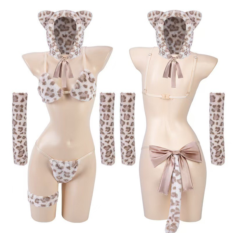 Qiao Duo Pure Desire Bunny Two-dimensional Sex Lingerie Sexy Plush Cute Tiger Wave Cat Girl Three-point Uniform suit