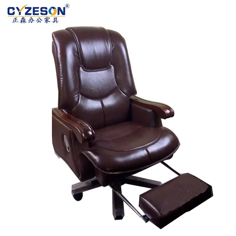 Lecong Office Furniture Traditional Style Comfortable Sedentary Reclining Nap Chair Large Boss Chair with Footrest