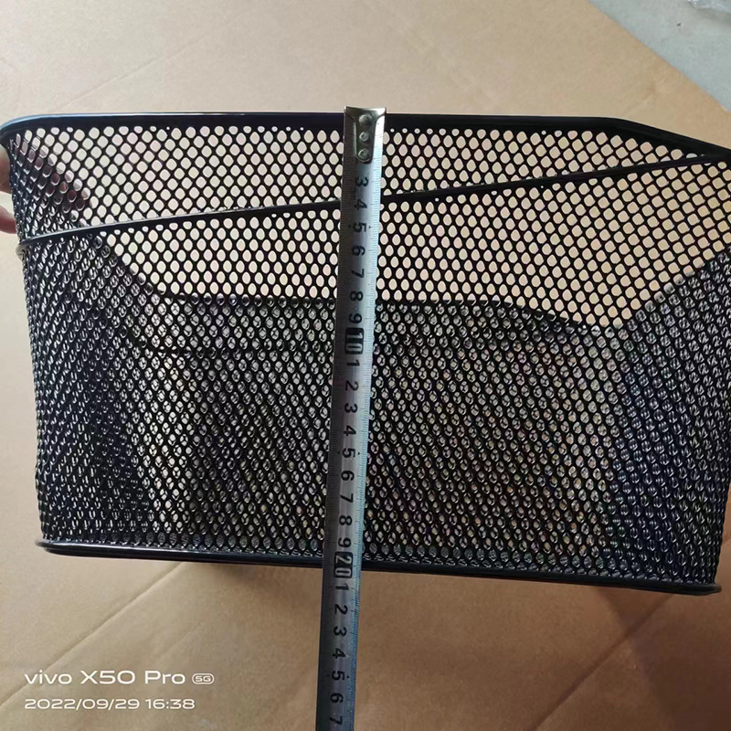 Wholesale in Stock electric car bicycle folding stroller large capacity rear seat vegetable basket metal car basket Mountain