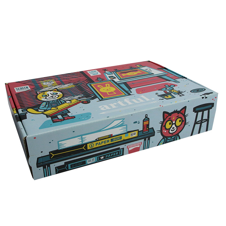 Wholesale Square Thickened Corrugated Stationery Blind Box Empty Box Gift Packaging Box Flying Machine Box Color Small Batch Customization