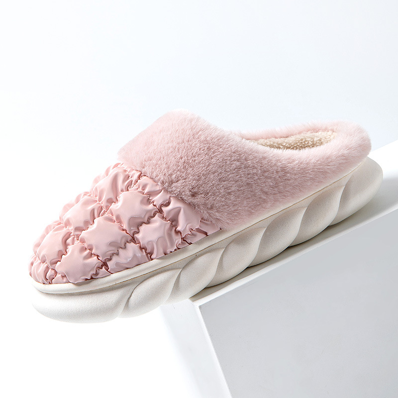Special Offer Cotton Slippers for Women, Autumn and Winter Indoor Home Use, Fleece-Lined, Non-Slip, Thick-Soled, Down-Filled, Waterproof, Warm, Upgraded Fleece Lining