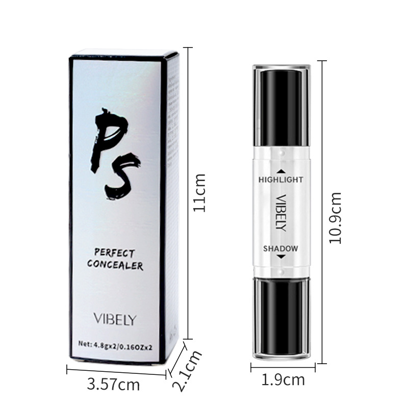 VIBELY cross-border makeup three-dimensional double-headed repair stick brightening face concealer shadow stick beauty high-gloss pen