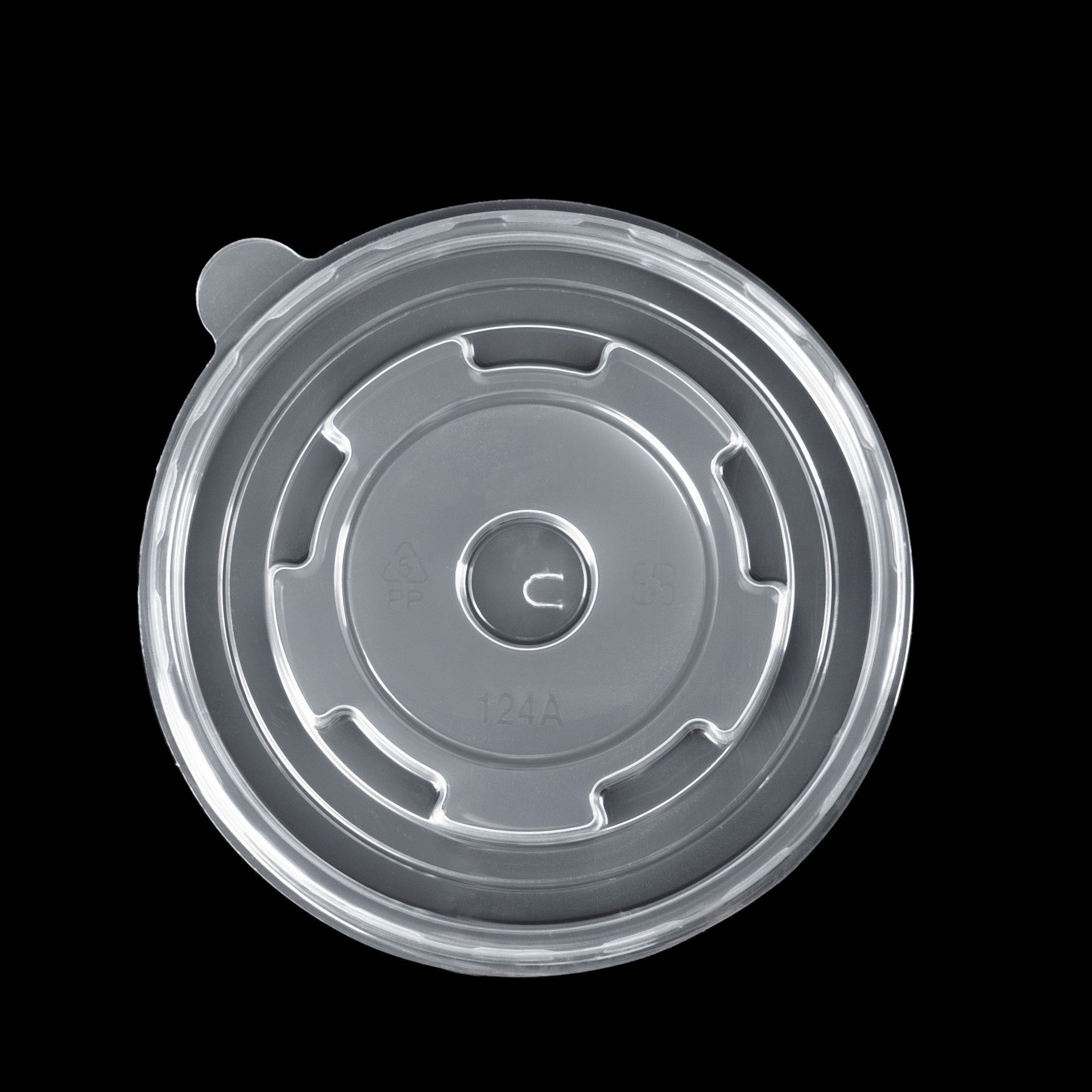 Disposable plastic cover lunch box cover bowl cover PP soup cover paper bowl cover round cover inner support takeaway PET lunch box cover