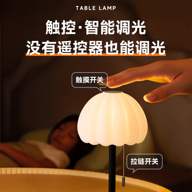 New Multifunctional Small Table Lamp with Retro Simple Style Pull-Tab Switch Top Touch Switch High-End Table Lamp