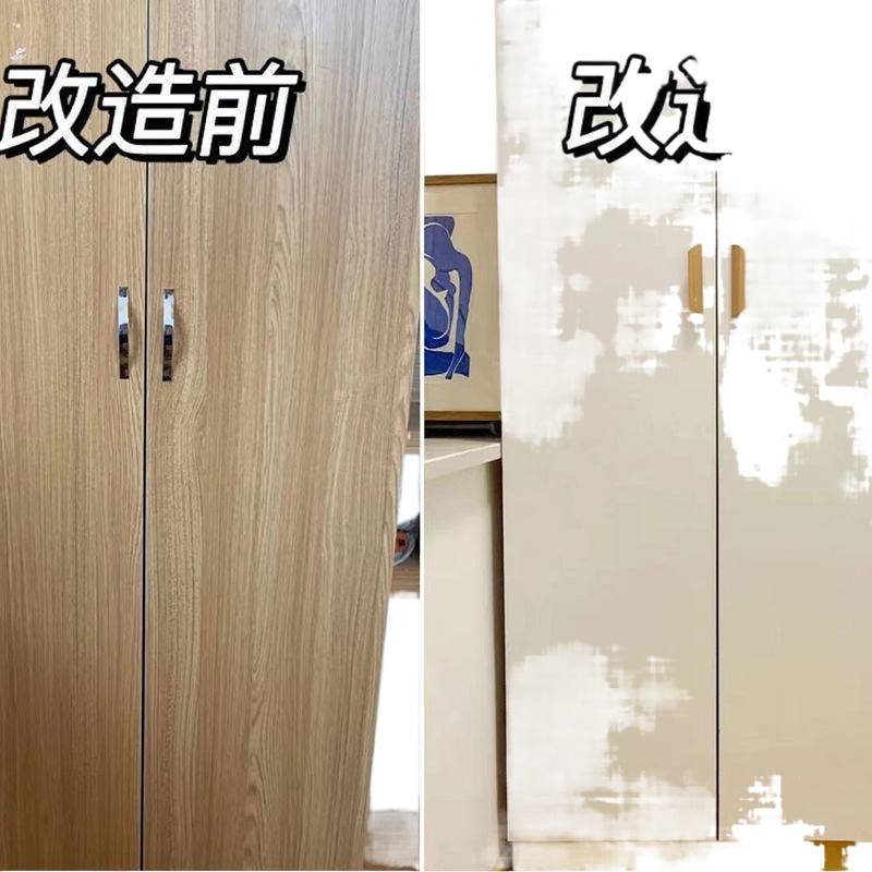 ∅Wood Color Wardrobe Furniture Renovation Sticker Self-Adhesive Desktop Wardrobe Old Door Waterproof Wood Grain Book Table Wall