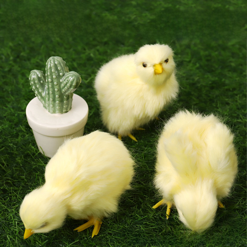 Cross-Border Simulated Animal Chick Plush Toy Little Yellow Chicken Doll Doll Model Ornaments Children's Gifts Crafts