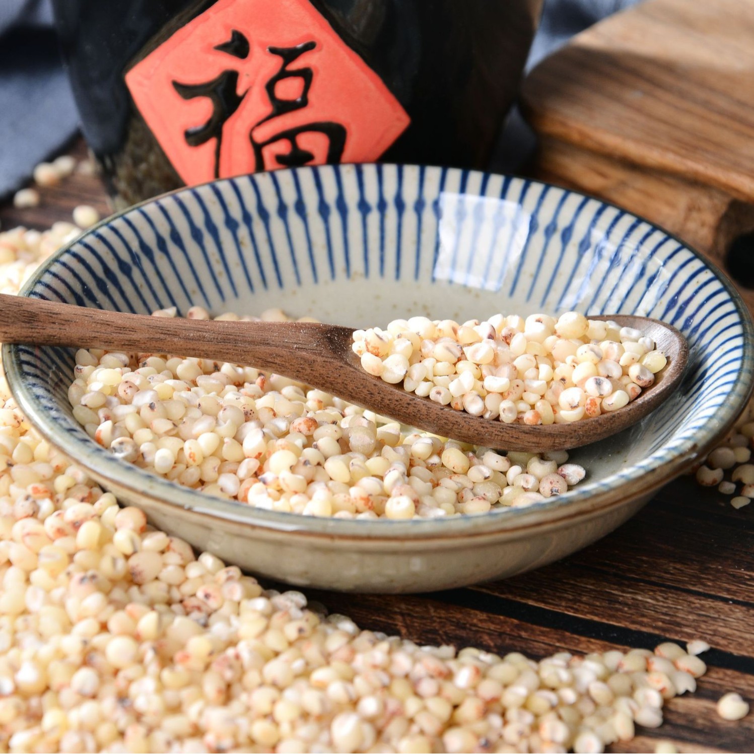 seasonal new rice northeast white sorghum rice grain porridge coarse grains rice vacuum packaging 0.50kg peeled sorghum rice