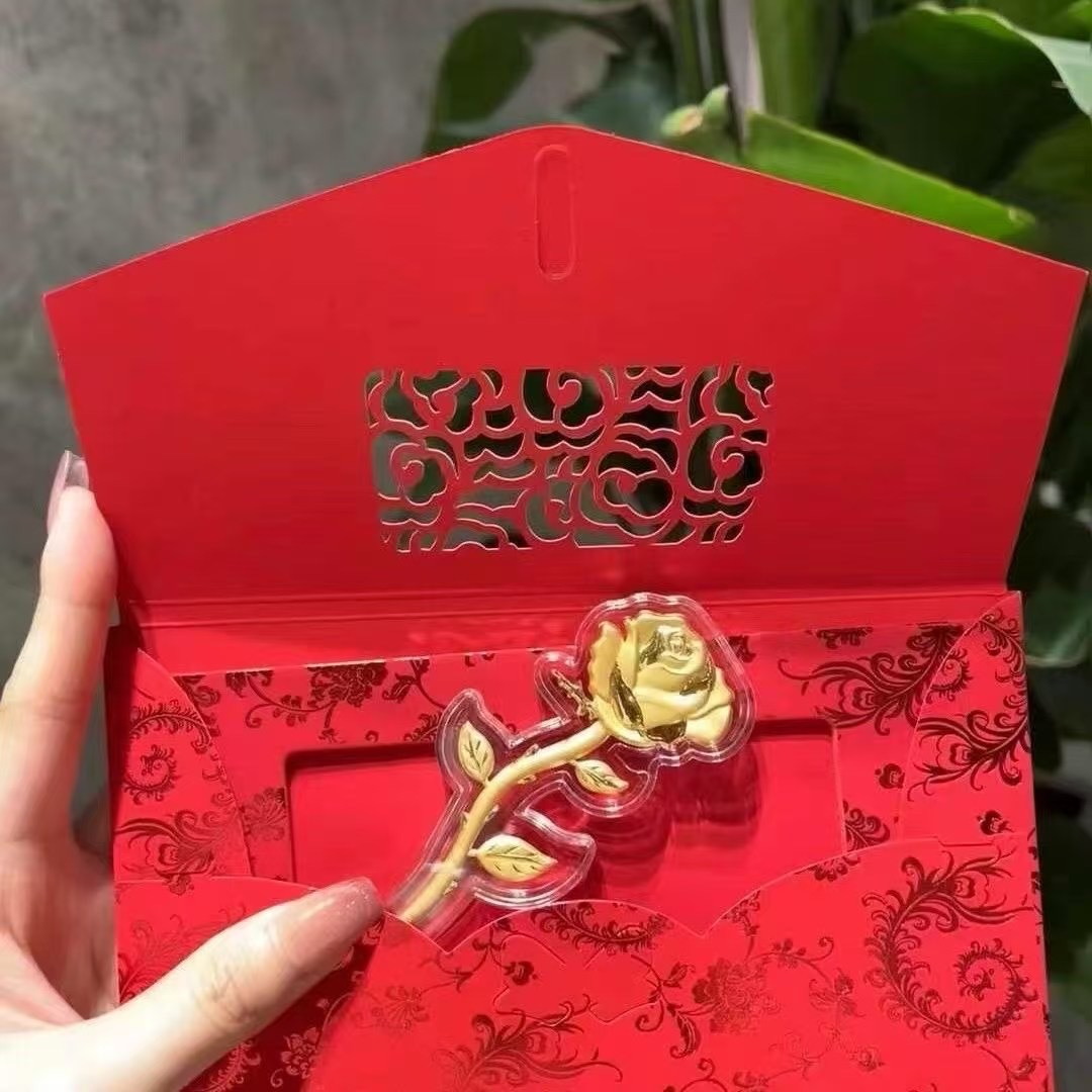 Gold Foil Pure Gold 999 Large Bouquet with Gold Rose Ornaments Valentine's Day Birthday Gift Live Streaming Model