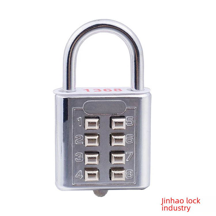 Jin Hao Lock Industry Source Factory Supply Southeast Asia Key Password Padlock Chrome Plated Blind Password Lock