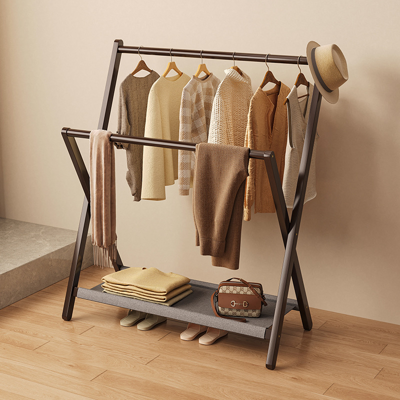 Folding Clothes Rack, Floor-Standing, Bedside Clothes Storage Rack, Home Bedroom Simple Storage Rack, Coat Rack