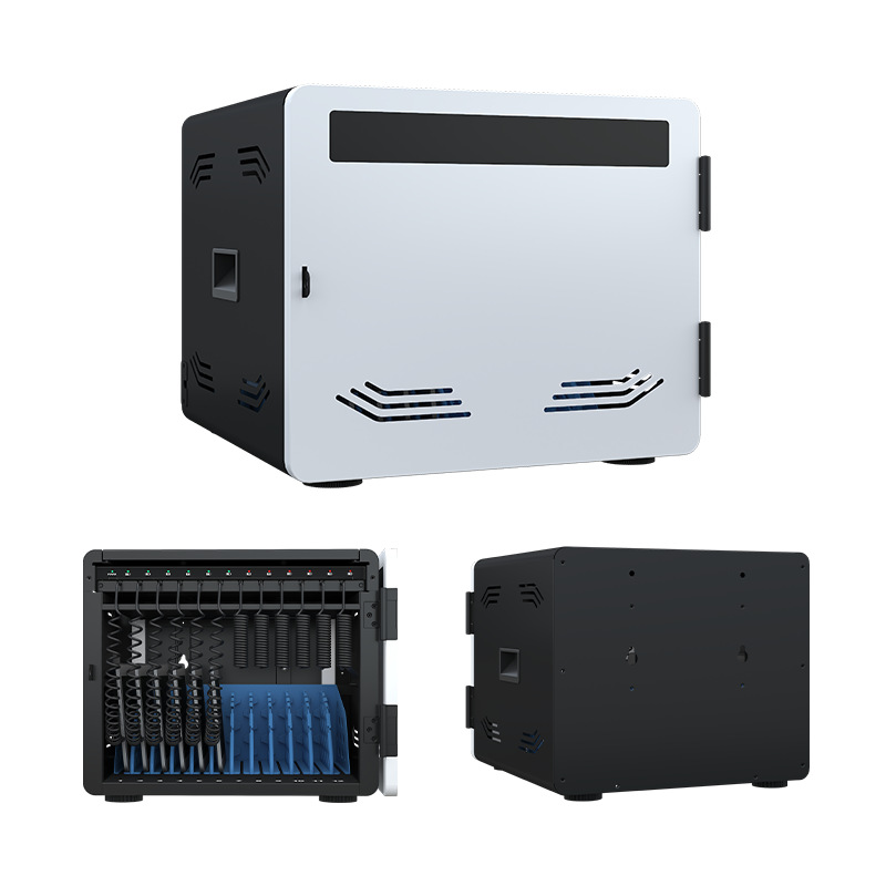 Desktop 12-Slot Tablet Phone Charging Cabinet USB C Laptop Charging Storage Cabinet Wall-Mounted Power Bank