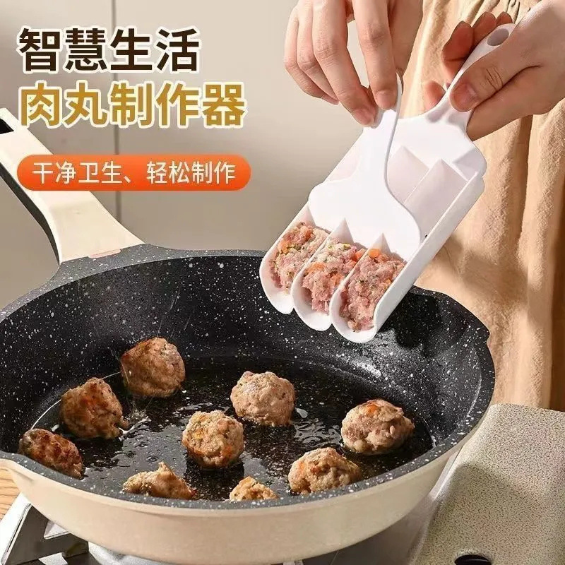 Triple Quadruple Meatball Maker Fish Ball Meatball Tool Kitchen Non-stick Household Making Fried Ball Artifact