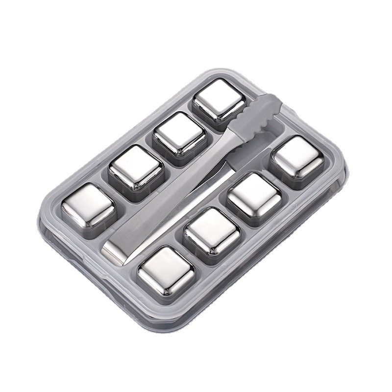 316 Creative Stainless Steel Ice Food Grade Frozen Ice Grain Whisky Ice Wine Stone Beer Metal Ice Set