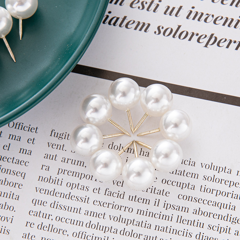 9.5mm Pearlescent White Ball Earth Nail Cork Board Office Fixed Pin Pin Pearl Color Nail