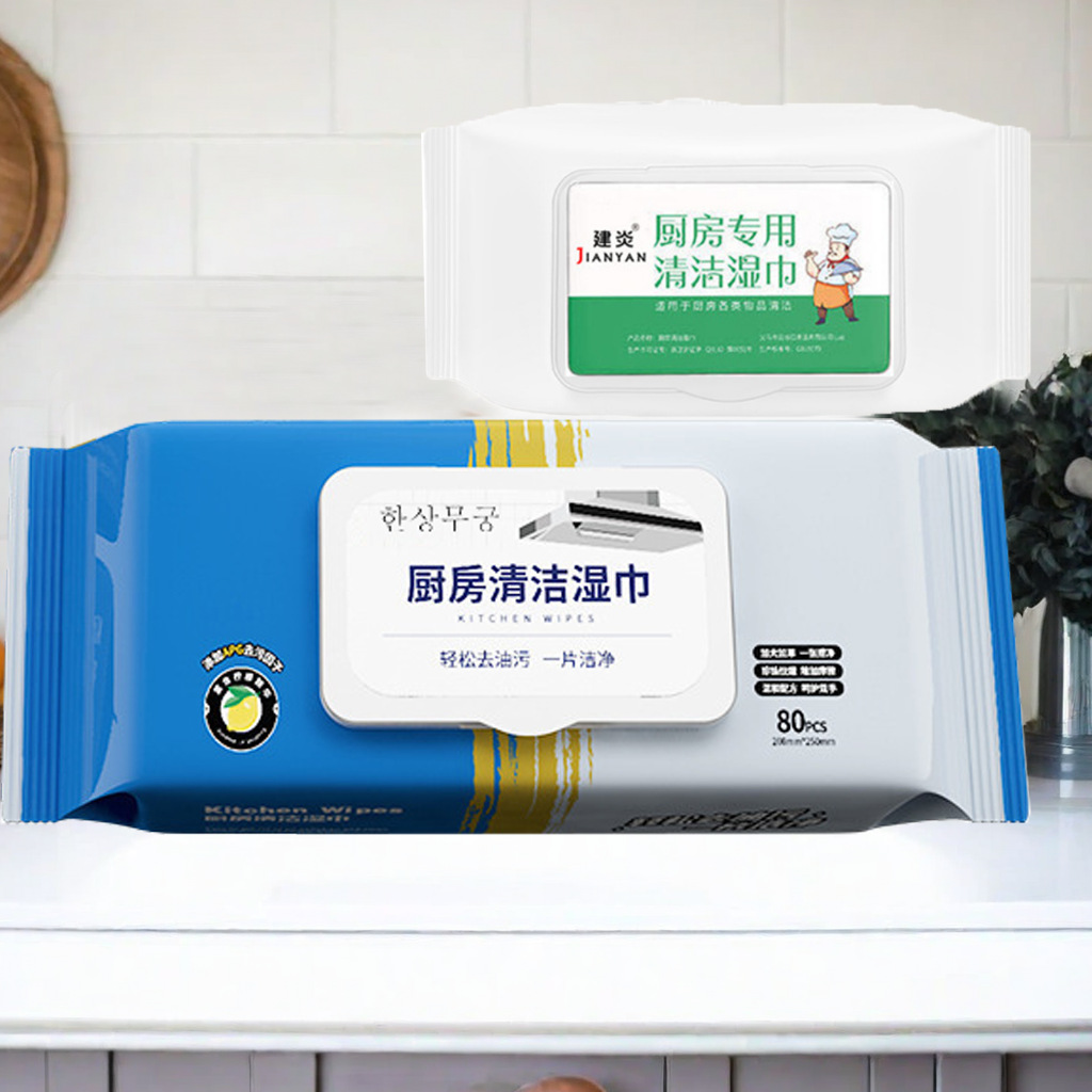 No-Wash Household 80-Piece Kitchen Wipes Disposable Degreasing Range Hood Stove Cleaning Wet Wipes Manufacturer