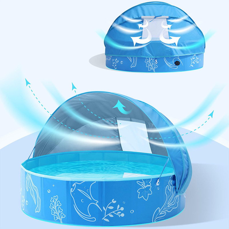 Pet Bath Tub, Portable Dog Swimming Pool for Large and Small Size Dogss, Foldableable Sunshade Bath Pool