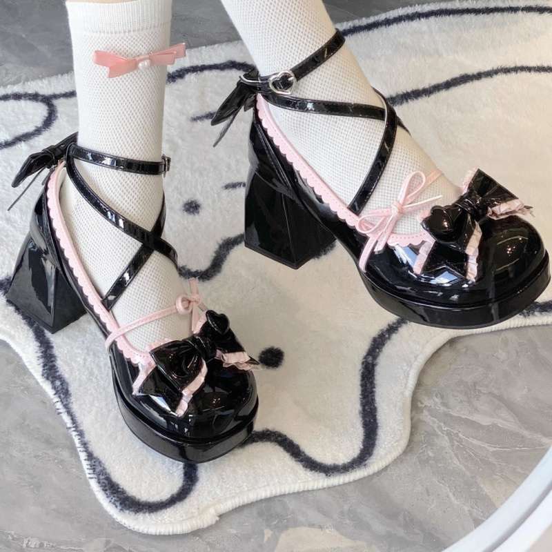 Lolita Shoes Elegant Mary Jane Waterproof Platform Thick Heel High Heels Strap Pure Yu Sweet Girl Lolita Shoes