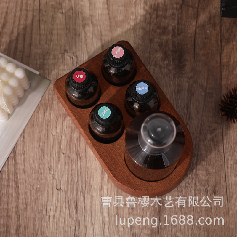 Spot Solid Wood Essential Oil Storage Rack Simple Desktop Organizer Wooden Storage Box Doterra Display Box Hot Sale