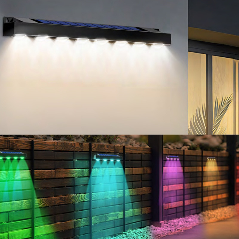 New solar outdoor garden lamp white warm light home wall lamp shop sign lighting atmosphere wall washing lamp belt wholesale