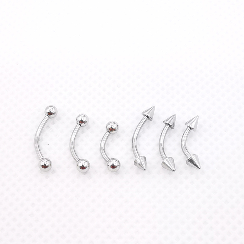 Cross-Border Basic Stainless Steel Eyebrow Nails, Lip Nails, Color-Preserving Earrings, European and American Piercing Jewelry, Multi-Color Metal Exquisite