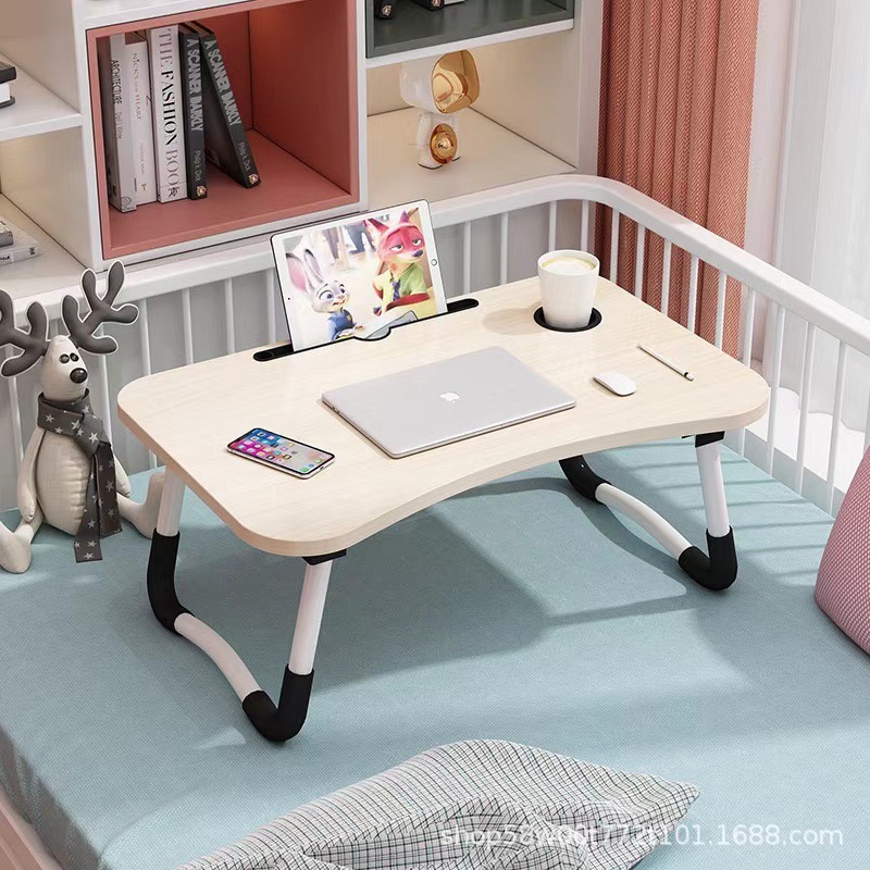 New Bed Folding Computer Desk Bay Window Bedside Desk Notebook Office Lazy Table Student Dormitory Small Table