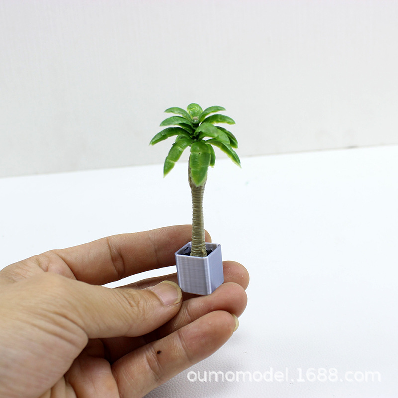 Mini simulation plant potted bamboo bonsai miniature coconut tree indoor sand table decorative ornaments model