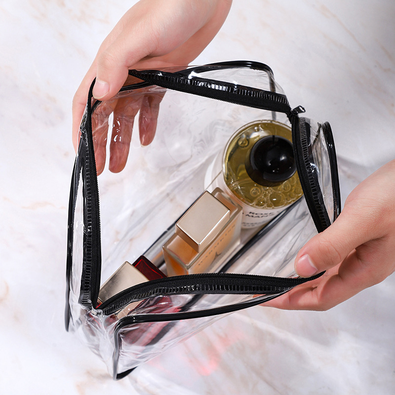 Spot Candy Color Pvc Cosmetic Bag Thickeneded Transparent Packaging Bag Men and Women Waterproof Storage Portable Travel Toiletry Bag