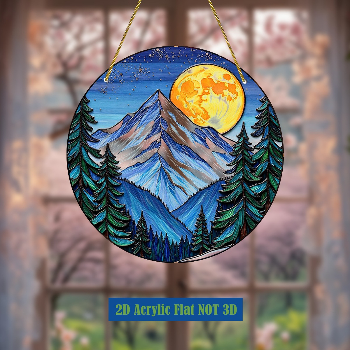 2D Plane, 1 Piece Moonlight Mountain Range Acrylic Solar Absorber - Vibrant Blue and Orange