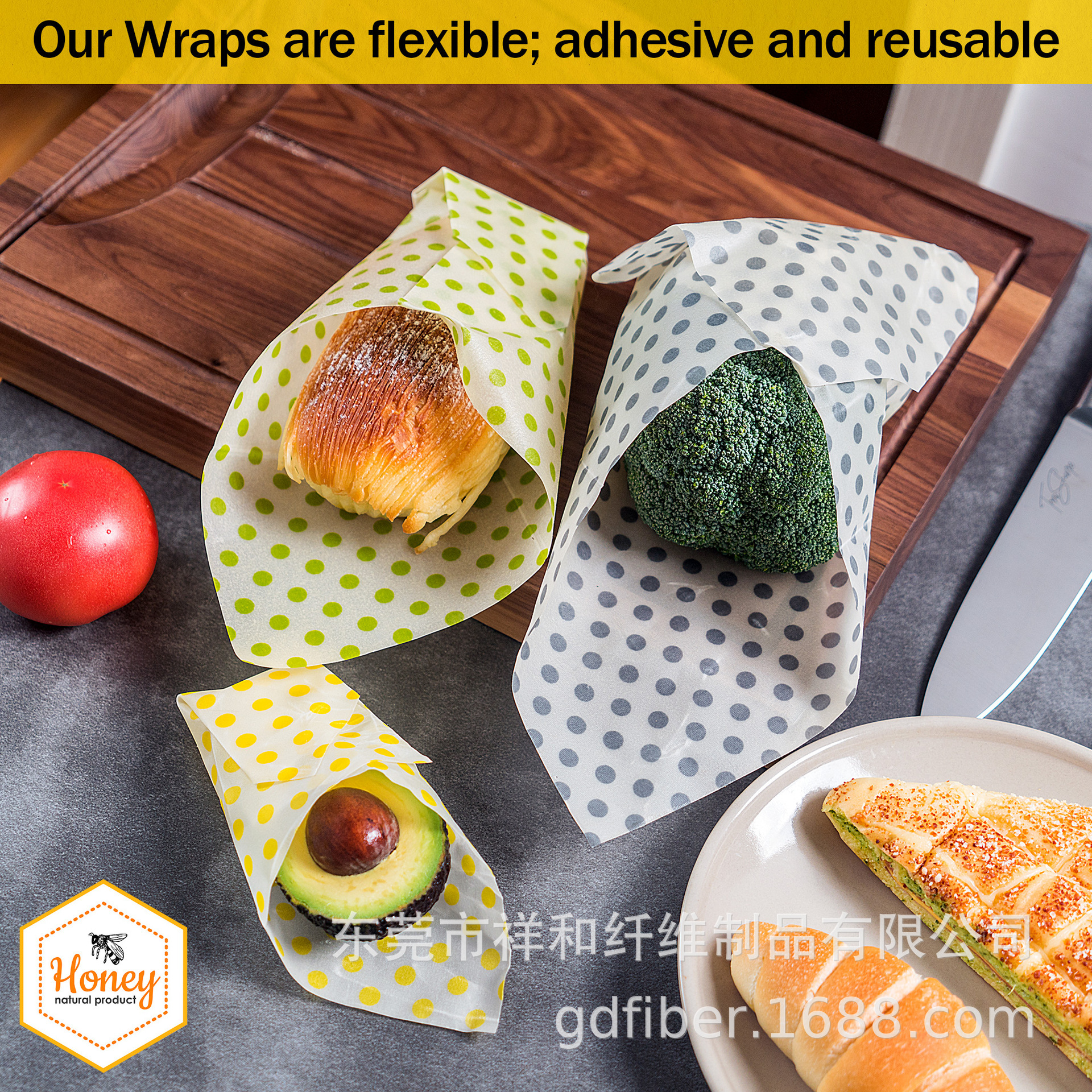 Beeswax Cloth Waterproof Cute Picnic Home Waterproof Fresh-Keeping Reusable Bag Sandwich