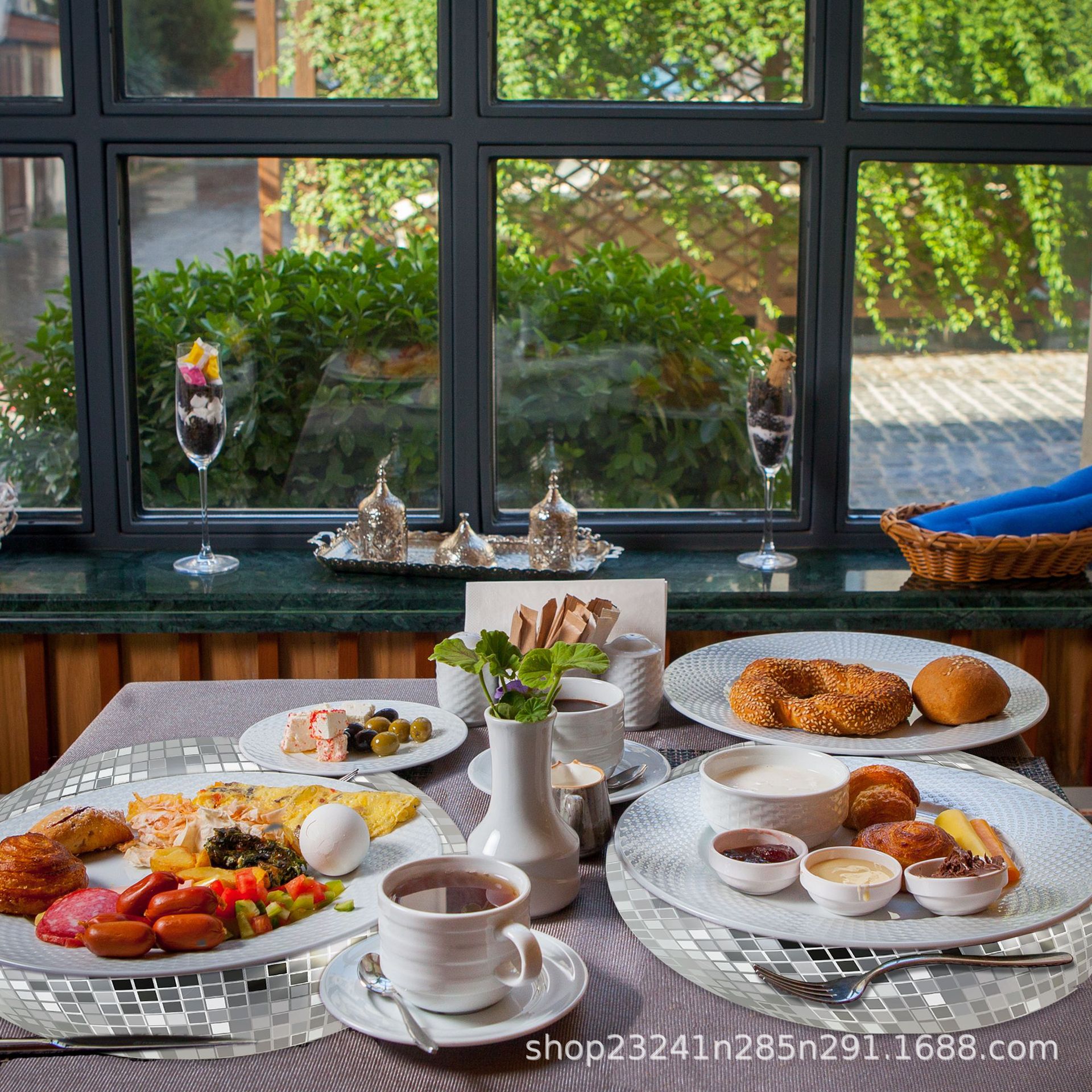 CA013 Round Disco Disco Ballroom Atmosphere Layout Disposable Placemat Paper Placemat