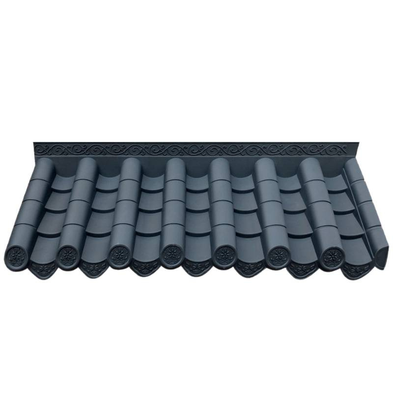 Antique Tile Resin Tile Integrated Chinese-Style Eaves Decoration Plastic Small Green Tile Fake Door Head Ancient Building Wall Glazed Tile