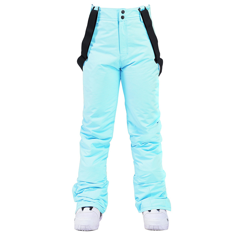 Ski pants men's and women's winter outdoor windproof Waterproof warm thickened single-board double-board strap ski pants