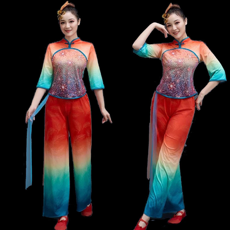 Square Dance Costume New suit Classical Performance Performance Stage Costume Ethnic Fan Dance Opening Performance Costume