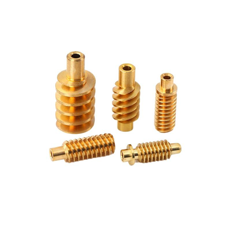 0.1-1.5 Modulus 1234 Head Brass Worm Motor Reducer Precision Small Modulus Micro Copper Worm Processing