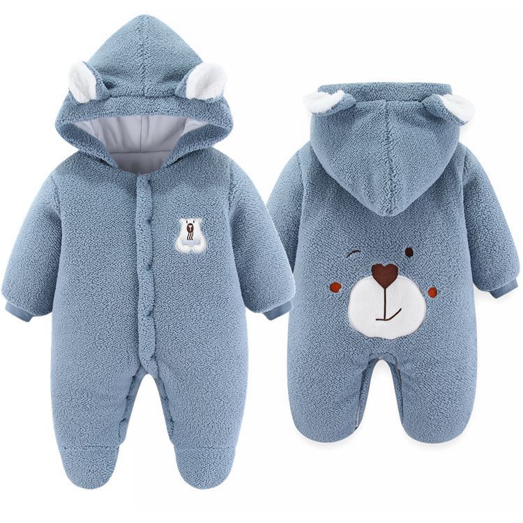 Newborn Baby Clothes Jumpsuit Autumn and Winter Suit Internet Celebrity Thickeneded and Warm Male and Female Baby Outing Clothes Winter Clothing Season