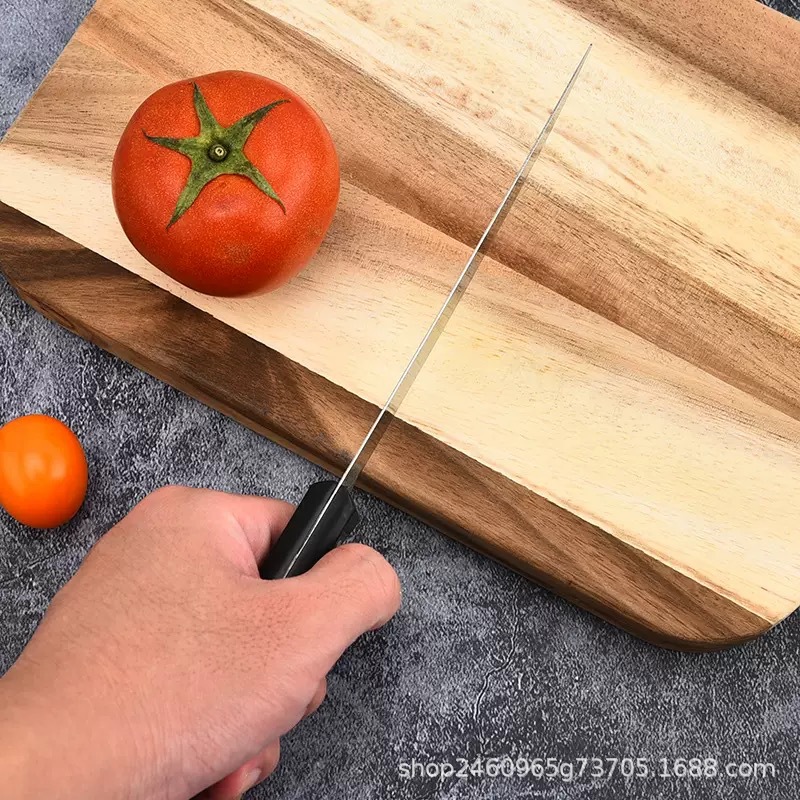 Large Three-Pin Knife with Colored Paper Cover Stainless Steel Knife Kitchen Utensils Stainless Steel Black Handle Multi-Purpose Fruit Knife Ready for Sale