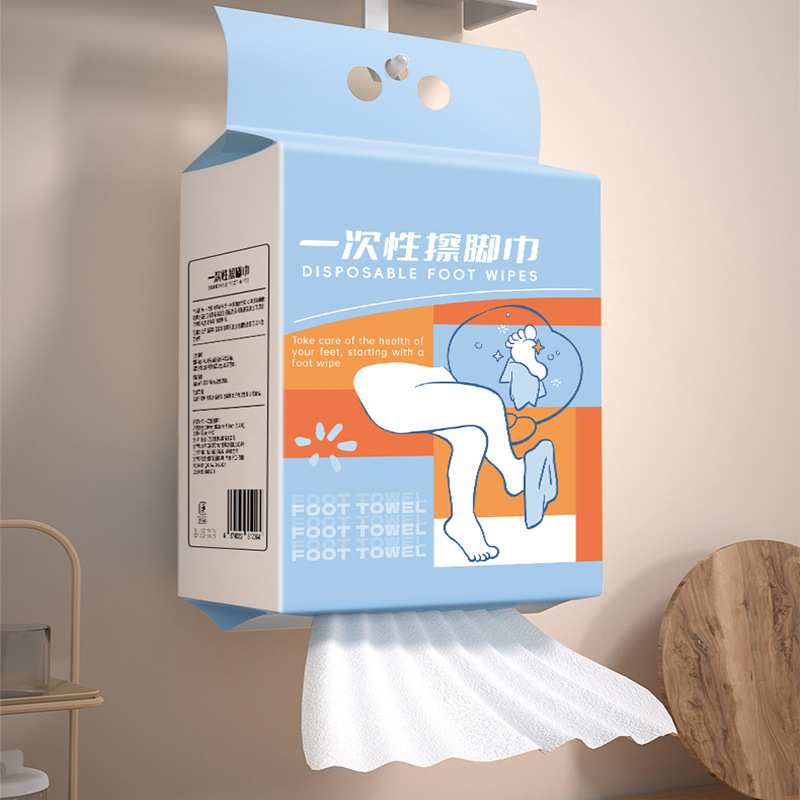 Disposable Foot Wipe Cloth Lazy Cloth Water Absorbent Foot Wipe Hand Wet and Dry Dual-use Hanging Foot Wipe Paper Home