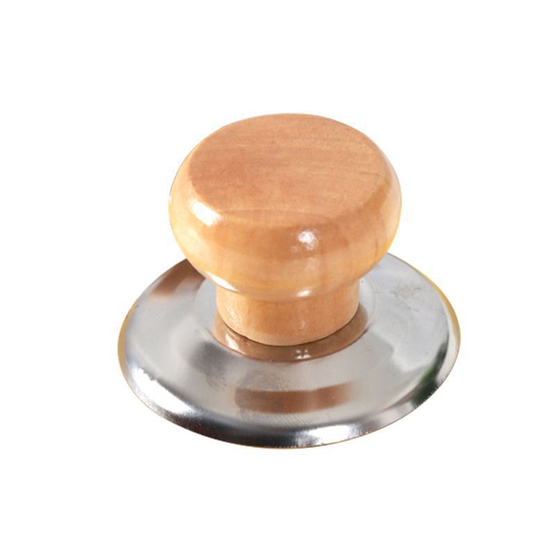 Wooden Pot Lid Stainless Steel Glass Lid Bead Anti-Scalding Universal Pot Lid Handle Pot Handle Kitchen Accessories