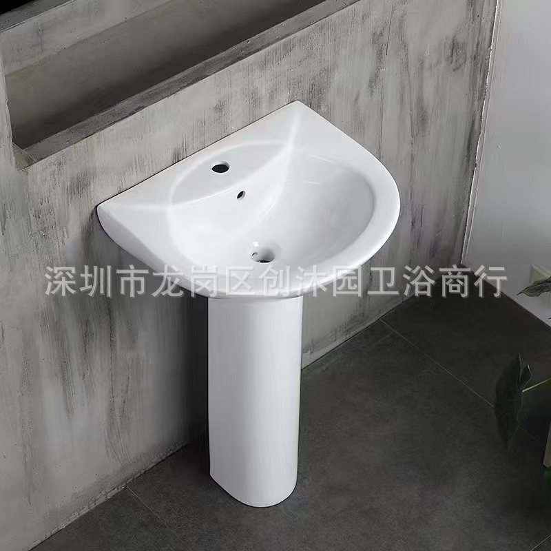 Export to Middle East and Africa Pedestal Basin Split Column Wash Basin Ceramic Hotel Project 52cm
