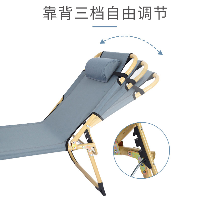 Thickened lunch break single folding bed bedroom office folding recliner indoor and outdoor portable folding bed wholesale