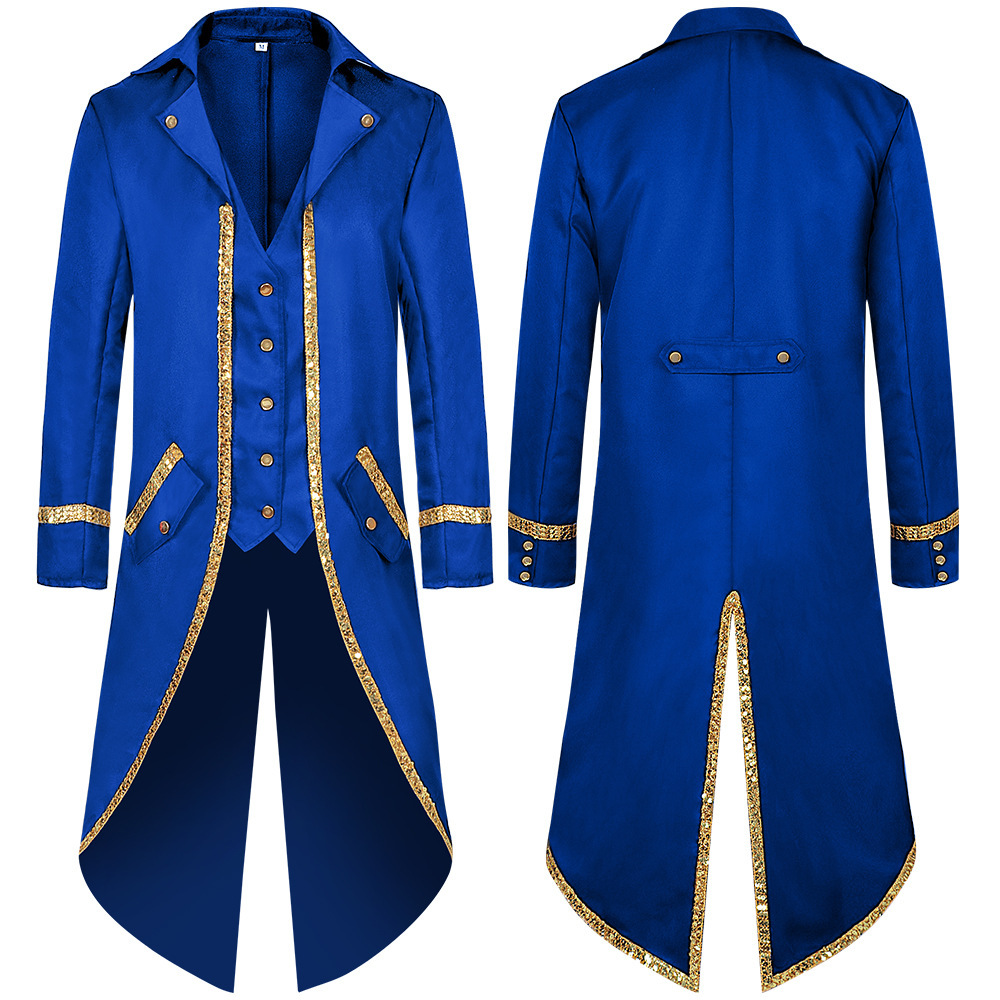 Cross-Border New Original Production European and American Style New Halloween Tailcoat Medieval Retro Steampunk Stage Costume for Men