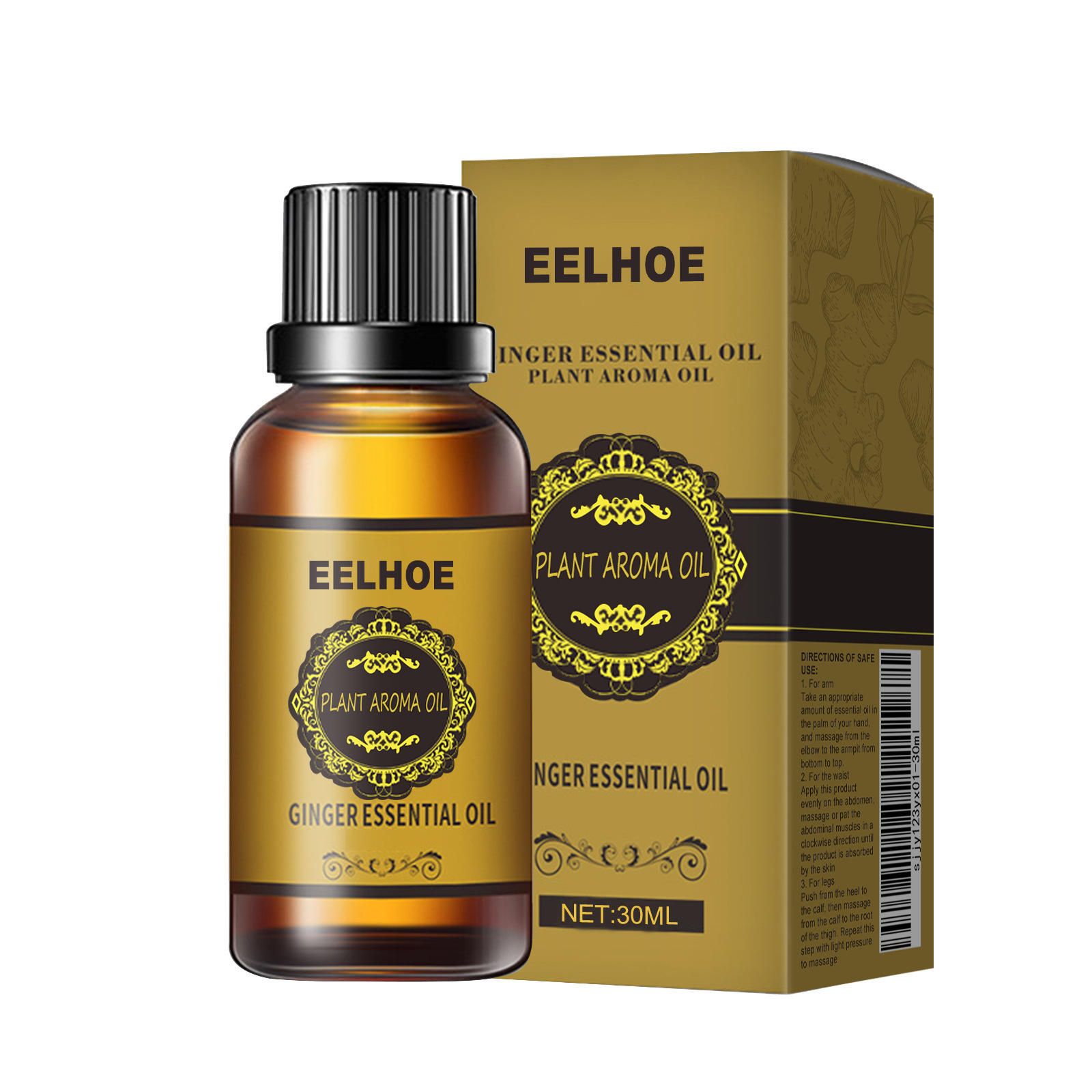 Eelhoe Ginger Essential Oil Firms Skin and Highlights Body Shape Mild Moisturizing Nourishing Daily Body Massage Essential Oil