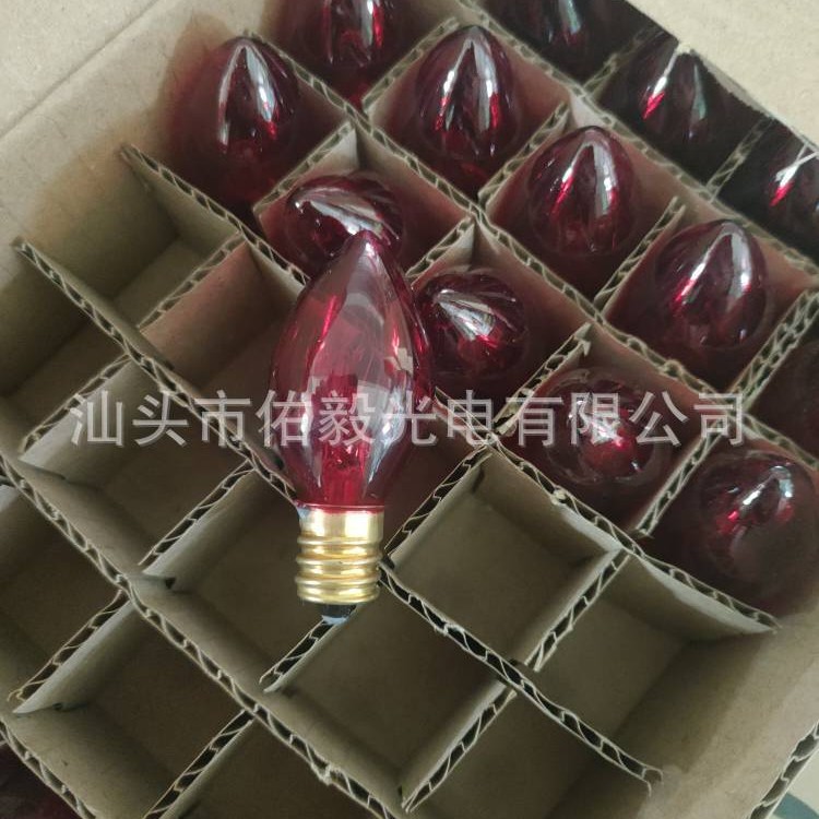 Youyi C8 маленькая средняя красная пузырьковая алюминиевая голова лампы Будды маленькая средняя красная пузырьковая электронная свеча красный свет запеченная красная пузырьковая стеклянная 1