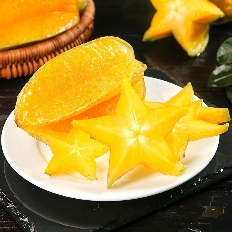 Authentic Fujian Star Fruit 2.5kg Whole Box Fresh Seasonal Fruit Wholesale with Free Shipping Taiwan Five-Pointed Star Red Star Fruit