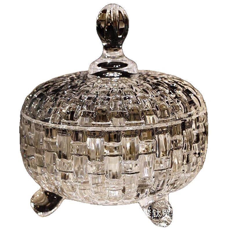 [30 Days 2855 Pieces] Girly Heart Transparent Crystal Glass Storage Jar with Lid Candy Jar Sugar Jar Dried Fruit Workwear