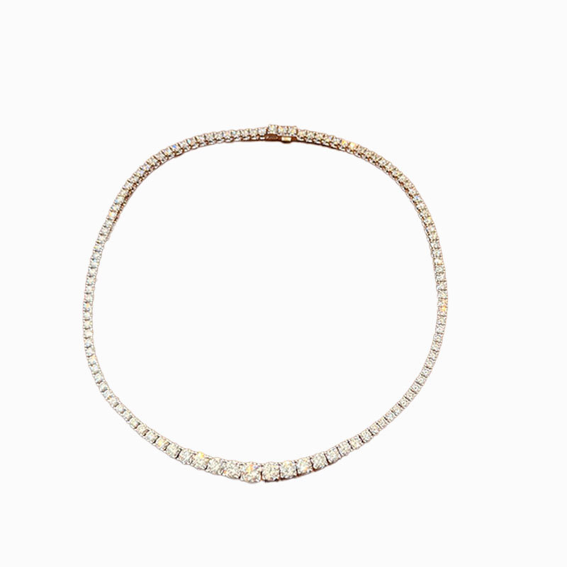 Pt950 Platinum Necklace Laboratory Grown Diamond Gradient Tennis Necklace Customized 18K Gold Necklace Cross-Border Export