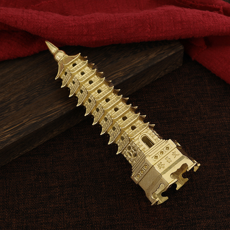 Wenchang Tower Ornaments Real Layer Pure Copper 13-storey Office 9-storey Crafts Decorative Desktop Desk